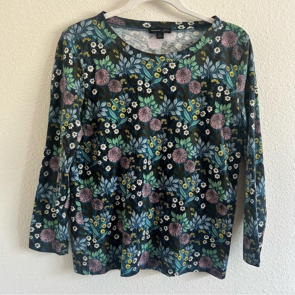 Jcrew Abigail Borg floral long sleeve top - Picture 1 of 5